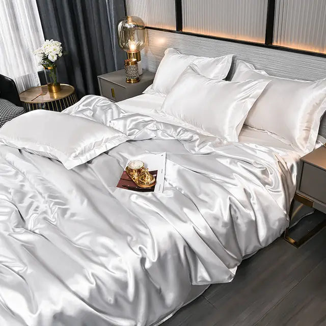 Velouria Silky Satin Duvet Cover, 17 Colours, 5 Sizes Plus Pillowcases