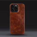 Capa para iPhone em Pele de Vaca Genuína, Feita à Mão, 5 Cores