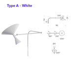 NovaSwing Wall Lamp, Swing-Arm Reach, Plug-In With Frosted Shade