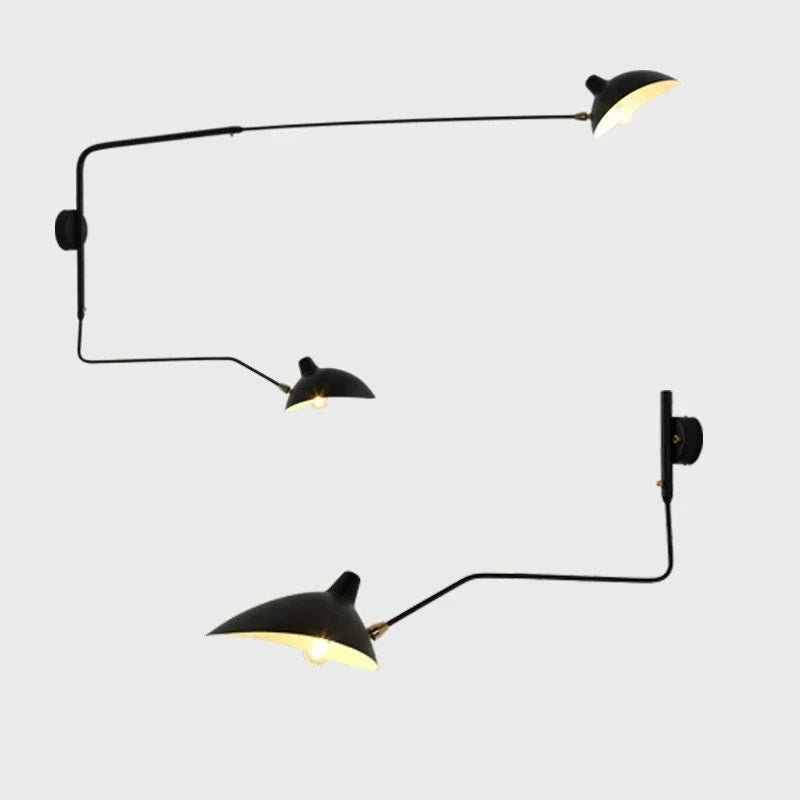 LumiArc Duo Wall Sconce With 1 Or 2 Rotating Arms, Matte Black