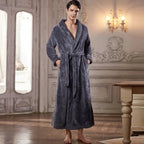CozyNest Thermal Flannel Maternity Robe, Extra-Long Fit