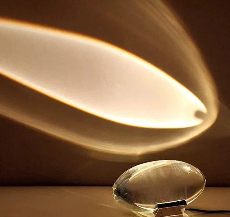 Stolní lampa Solara Crystal s vestavěným hvězdným projektorem