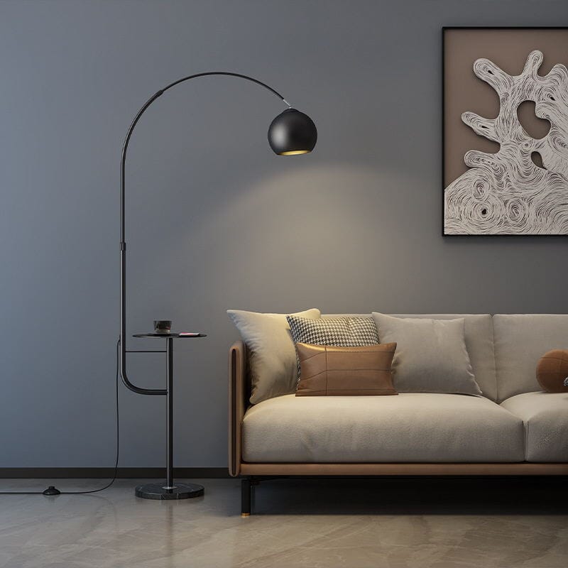 Lampada da terra Arch, design Marisol con base tavolino laterale