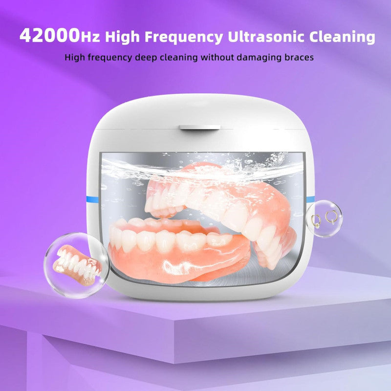 Pulitore ultrasonico compatto VivaGlow per gioielli, dentiere e occhiali