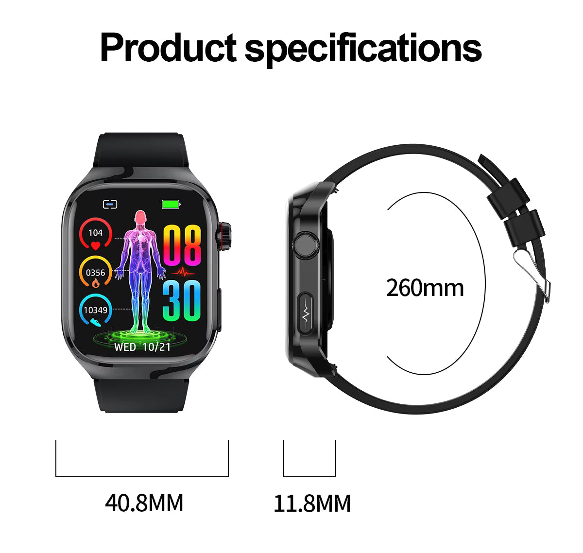 NexaPulse Smartwatch, Monitor de Fitness Bluetooth com Ecrã AMOLED