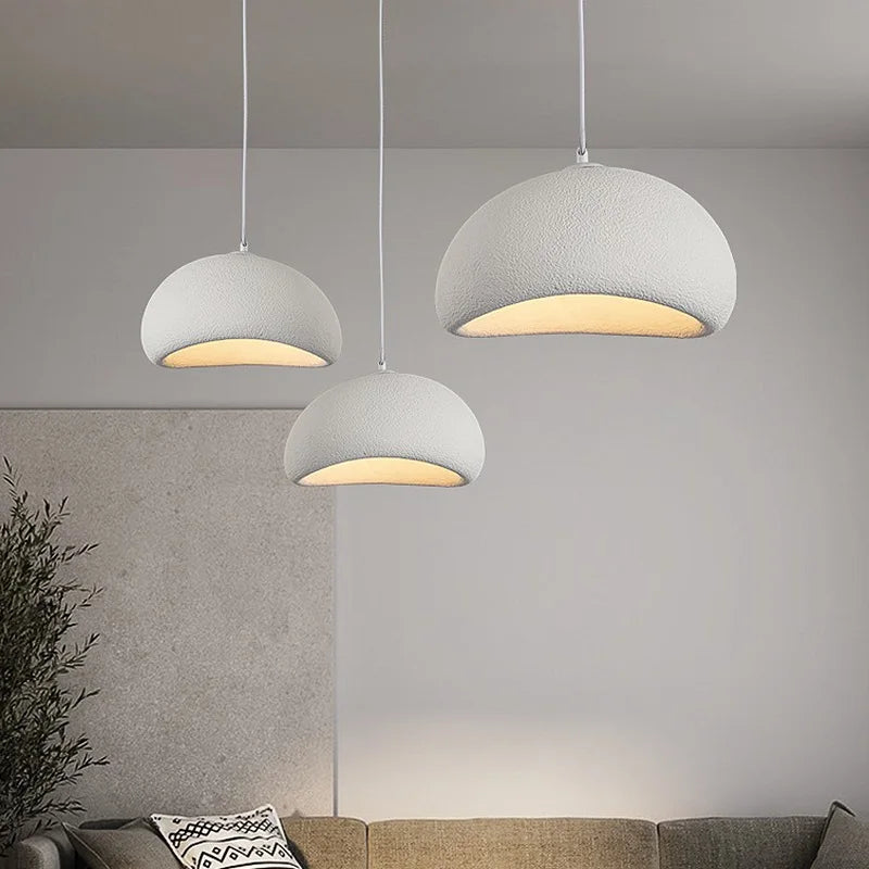 Nordic Wabi-Sabi Pendant Light, Adjustable Drop, Four Diameters
