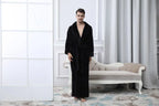 CozyNest Thermal Flannel Maternity Robe, Extra-Long Fit