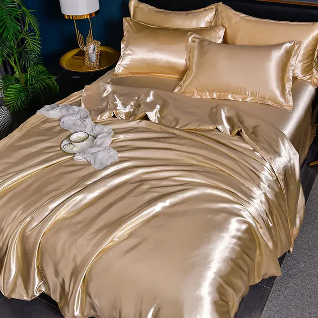 Velouria Silky Satin Duvet Cover, 17 Colours, 5 Sizes Plus Pillowcases