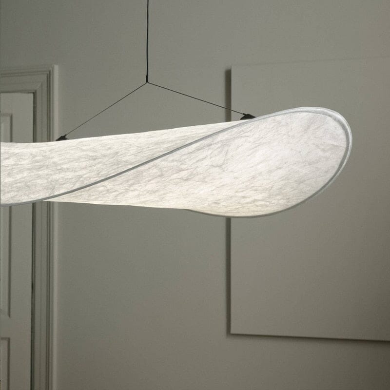 Lyra LED Chandelier With Layered Silk-Leaf Shade, Nordic-Style Design