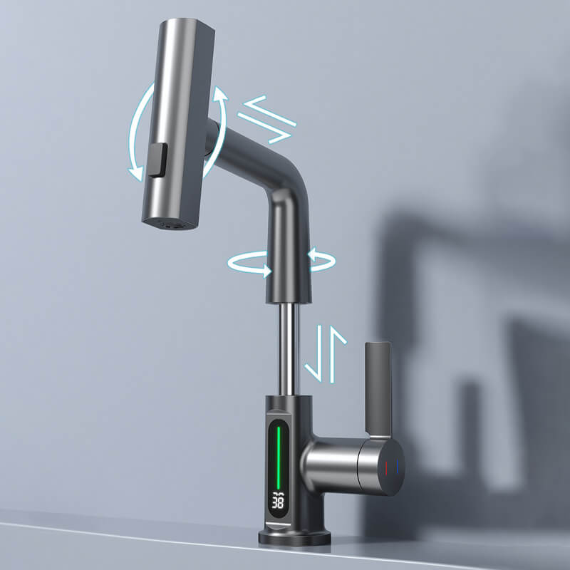 Ausziehbare Küchenarmatur, Aqualine FluxPull mit 60-cm-Schlauch und 360°-Schwenkfunktion