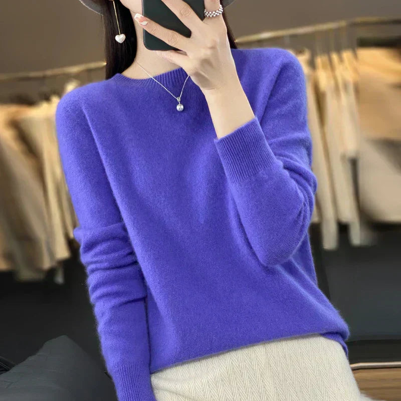 Merino Wool Knitwear Sweater, NexaWeave Casual Everyday Pullover