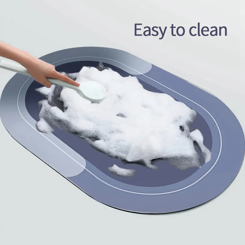 Tapis de sol antidérapant à séchage rapide pour salle de bain, avec dessous à forte adhérence