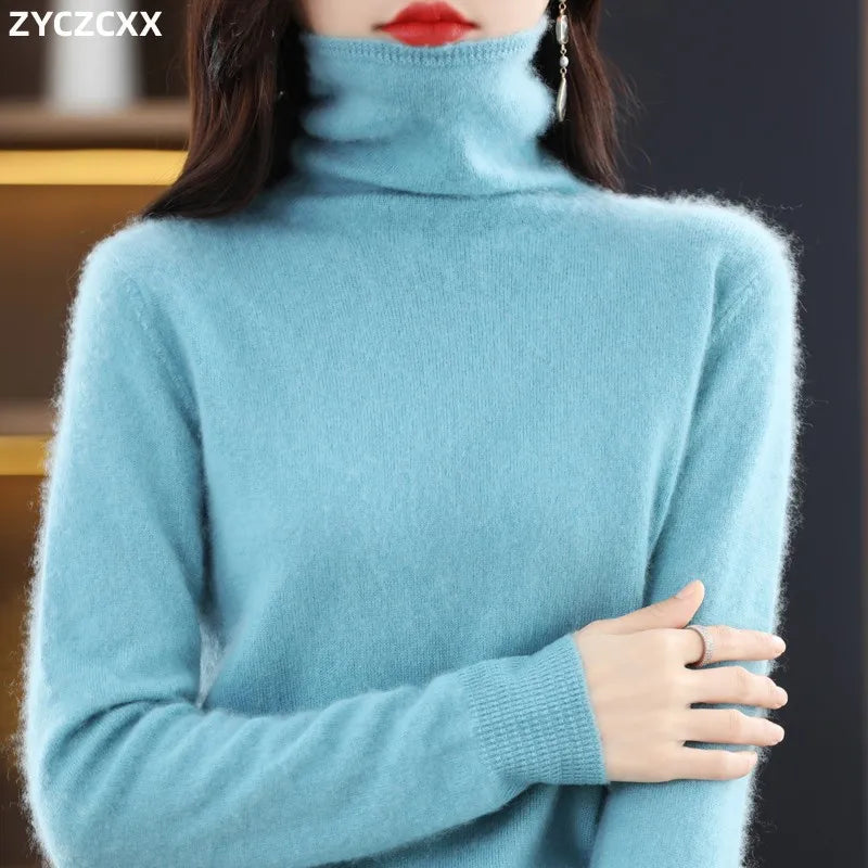 Pull en laine mérinos, tricot classique de luxe Aurelia pour femmes