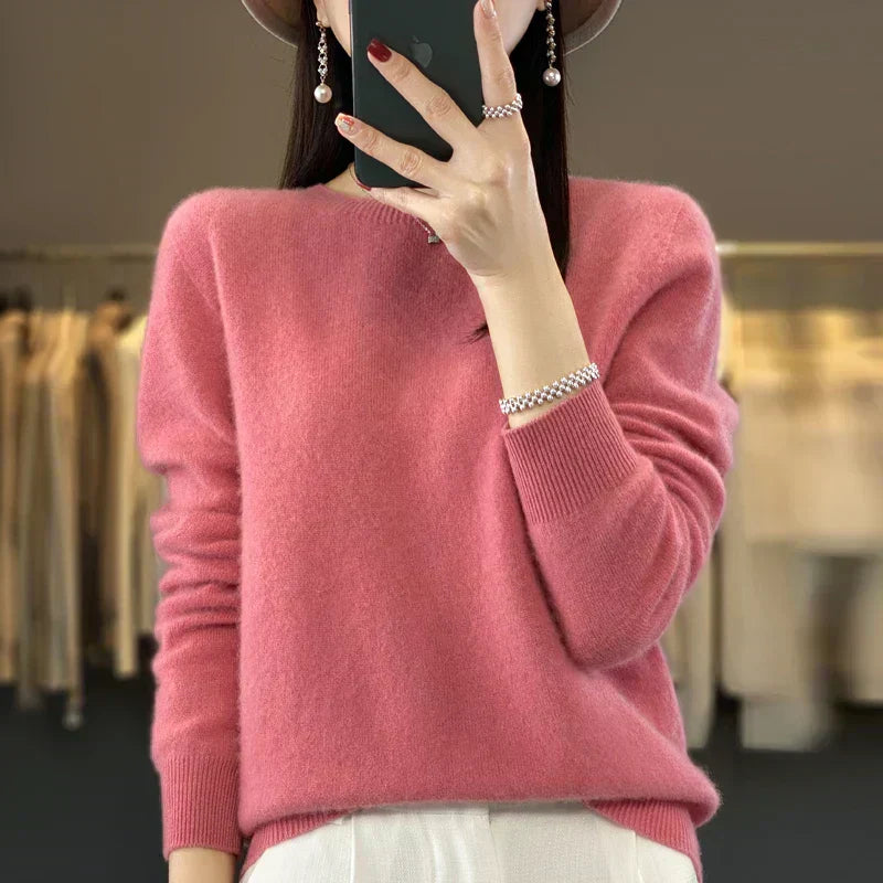 Astraweave Damenpullover aus Merinowolle mit Rundhalsausschnitt für alltägliche Wärme