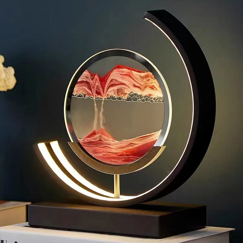 Sand Art Ambient Lamp, TerraGlow Light Sculpture For Calm Rooms