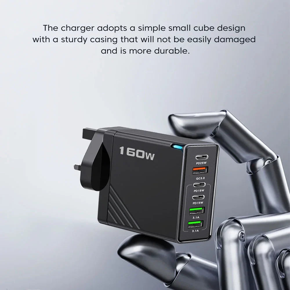 160W USB C Multiple Port Wall Charger And Power Station