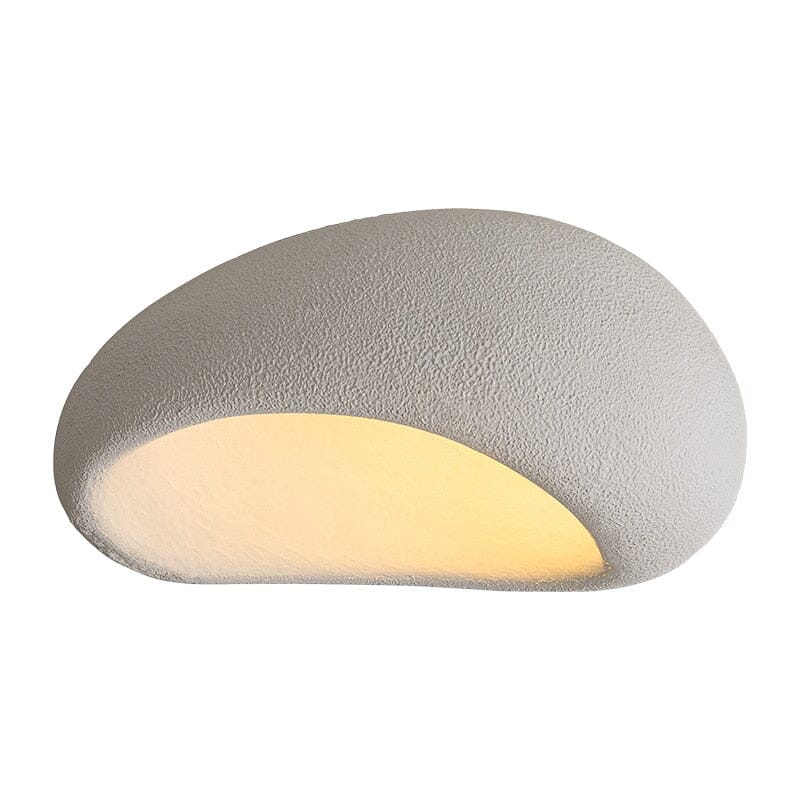 Wabi-Sabi loftlampe med stofskærm og nikkelfinish
