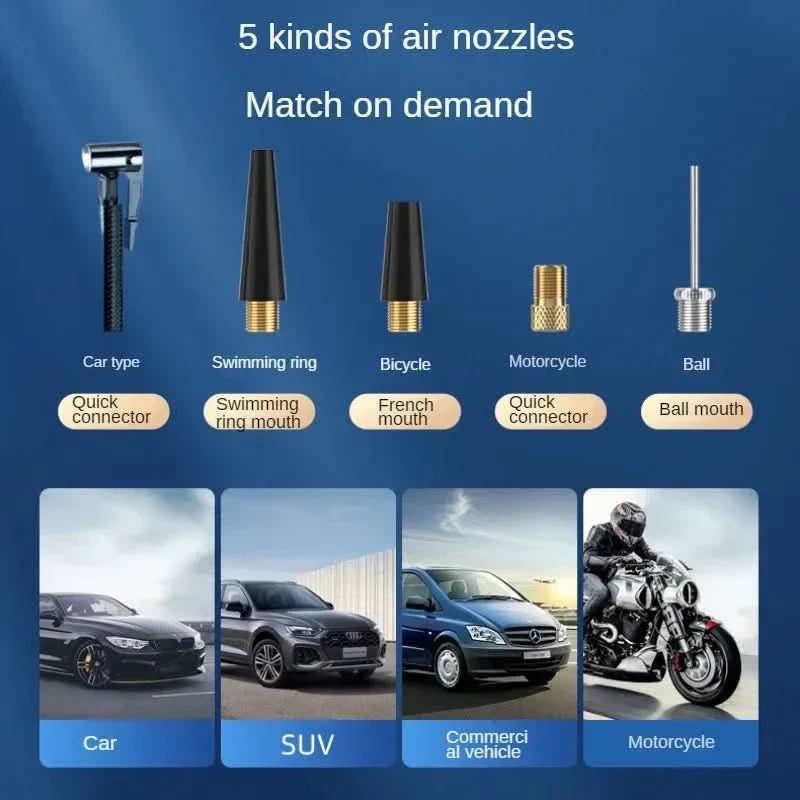 Przenośna pompka powietrza 150 psi do samochodu i roweru - Fioriscas