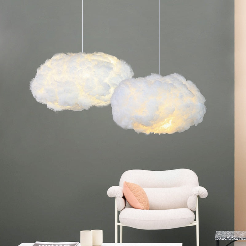 Lampa wisząca sufitowa LumaCloud z bawełnianym kloszem i dyfuzorem, delikatne ciepłe światło