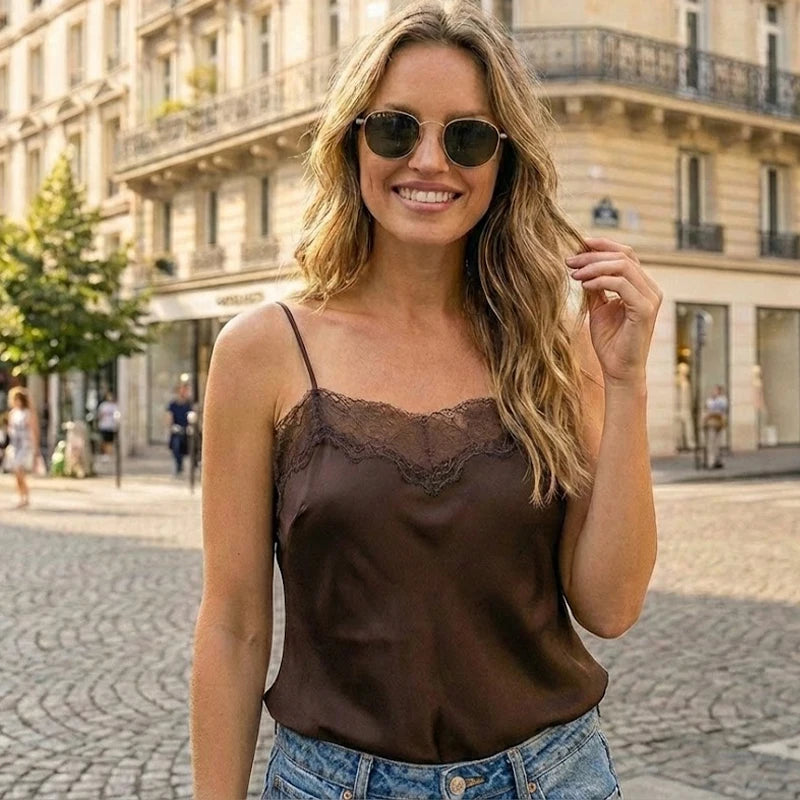 Ensemble Vintage Café Bohème I Haut en Dentelle & Jupe Mi-Longue Chic