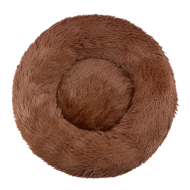 CozySphere Plush Round Pet Bed, Non-Slip Washable Base for Cats and Dogs