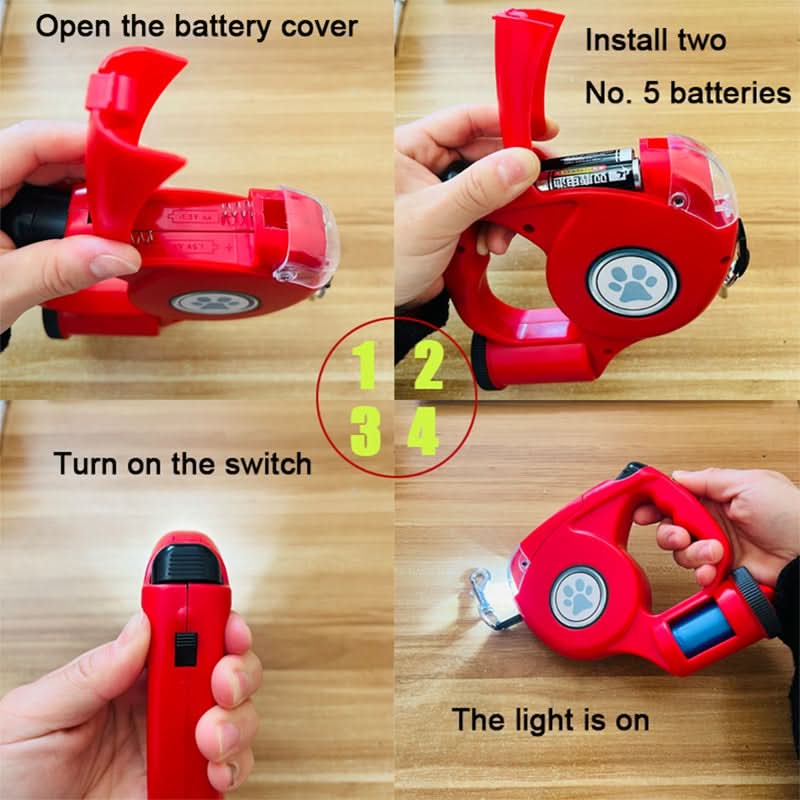 Laisse LED pour chien avec lampe intégrée pour des promenades en toute sécurité - Fioriscas