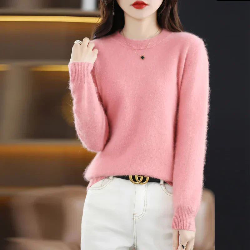 Kasjmier trui met ronde hals, Silara slim-fit pullover voor dagelijks gebruik