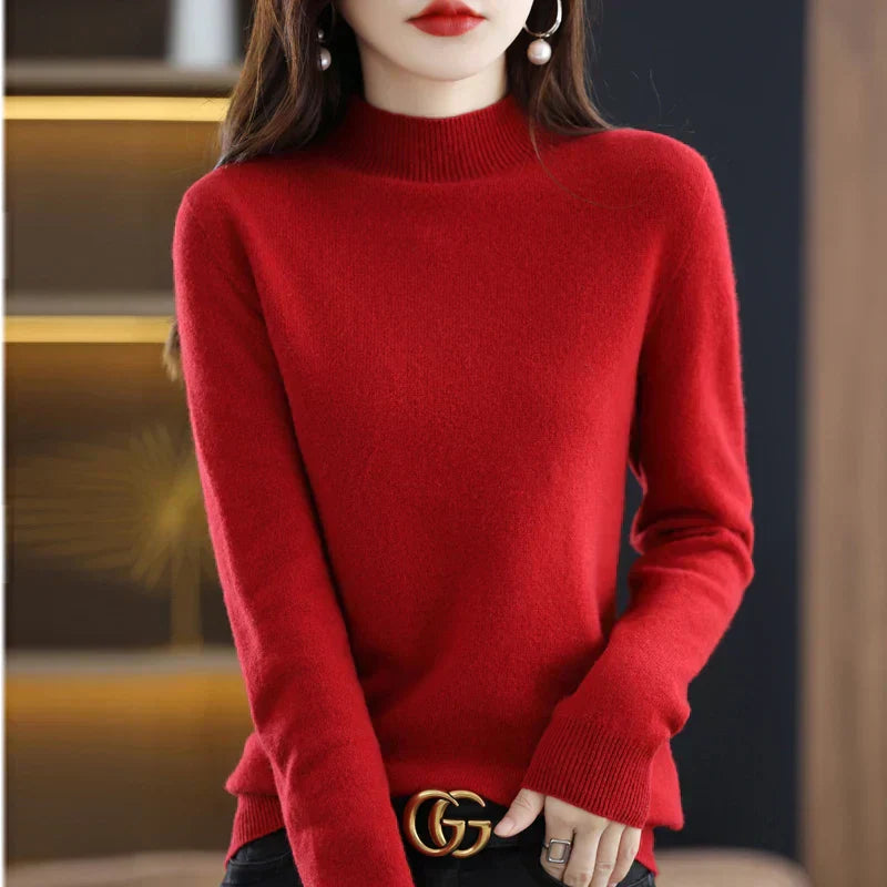 Camisola Astra para Mulher em Lã Merino, Malha Slim-Fit para Outono e Inverno
