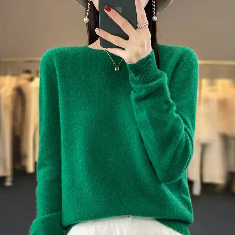 Astraweave Damenpullover aus Merinowolle mit Rundhalsausschnitt für alltägliche Wärme