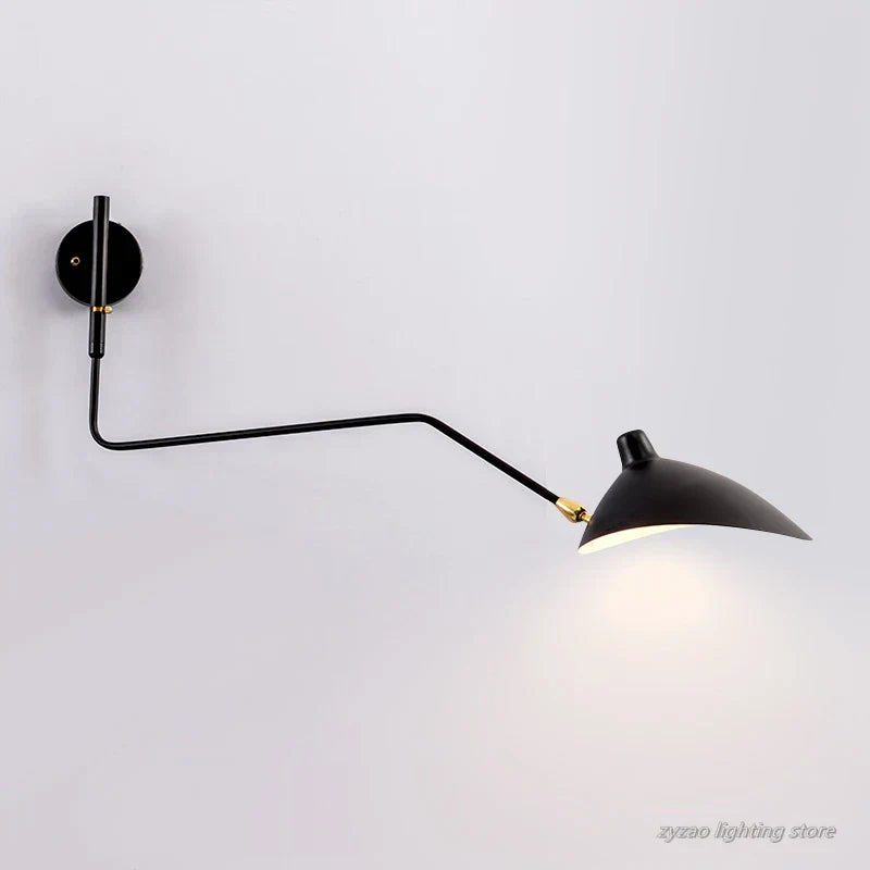 LumiArc Duo Wall Sconce With 1 Or 2 Rotating Arms, Matte Black