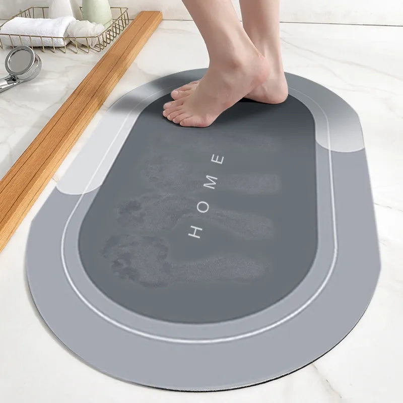 Tapis de sol antidérapant à séchage rapide pour salle de bain, avec dessous à forte adhérence