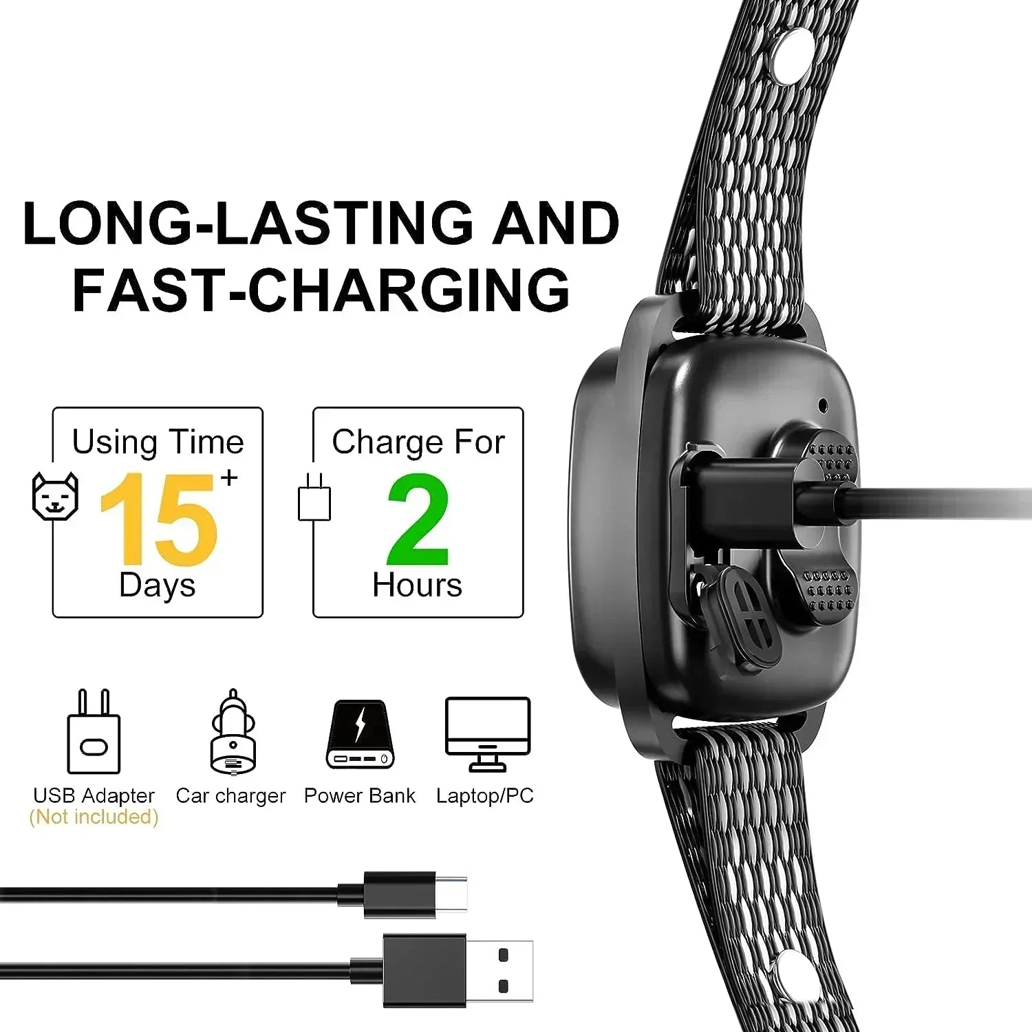 Small Dog Bark Detection Collar, Rechargeable, IP67 Rated