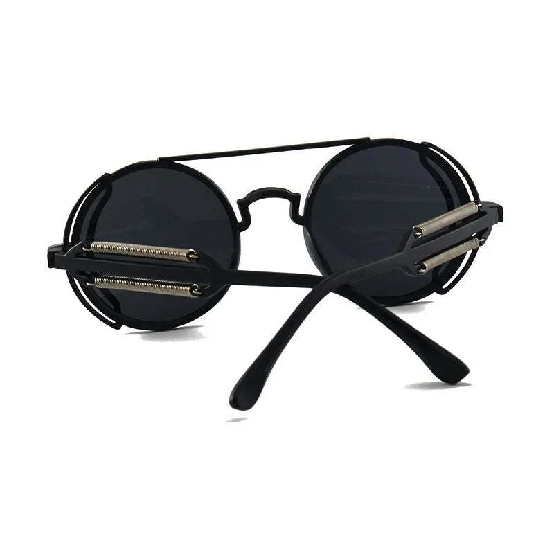 FluxNova Rogue Fusion Round Mirror Sunglasses With Gear Detailing