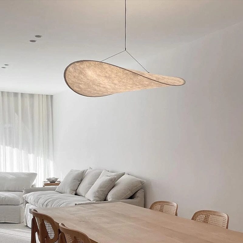 Lyra LED Chandelier With Layered Silk-Leaf Shade, Nordic-Style Design