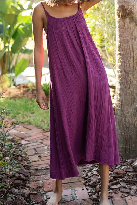 Robe longue esmée en gaze de coton