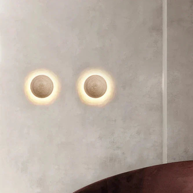 Asterra Travertine Wall Light, Cream Finish, Nordic Minimalist Style