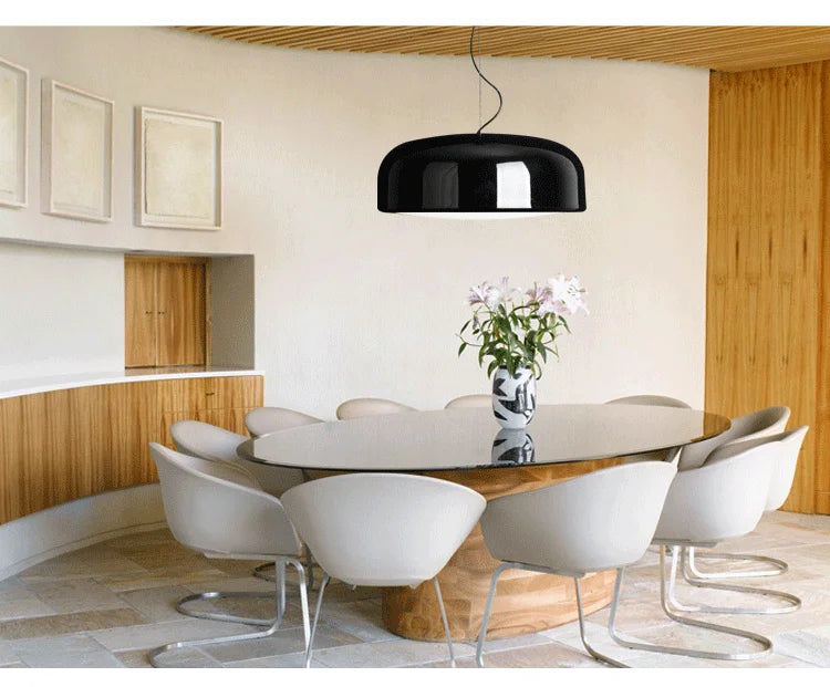 Závěsné svítidlo FjordLume, severský kulatý design, 3 velikosti v černé nebo bílé barvě