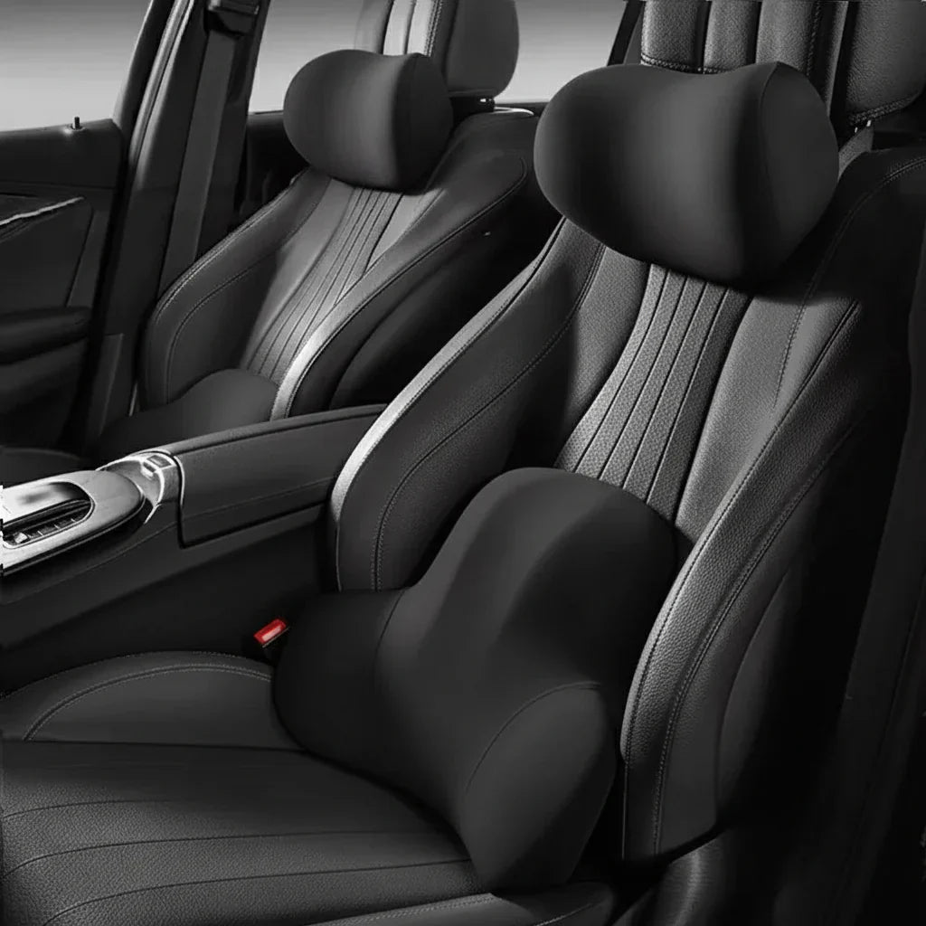 Minneskum nack- och ländryggsstöd för ergonomisk sittkomfort i bilen - Fioriscas