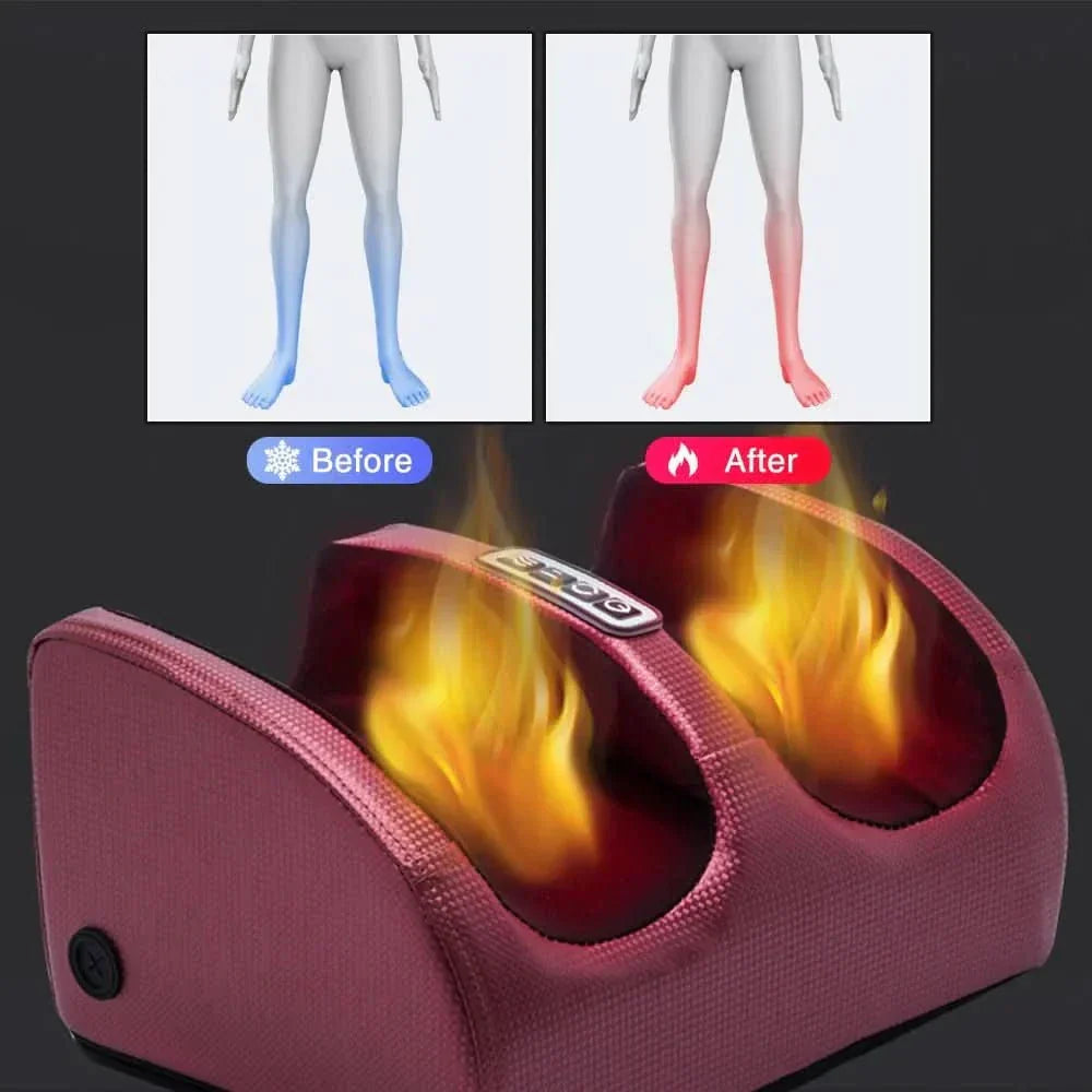 Massajador de pés shiatsu de luxo com função de calor | 12 bolas de massagem 3D e temporizador - Fioriscas