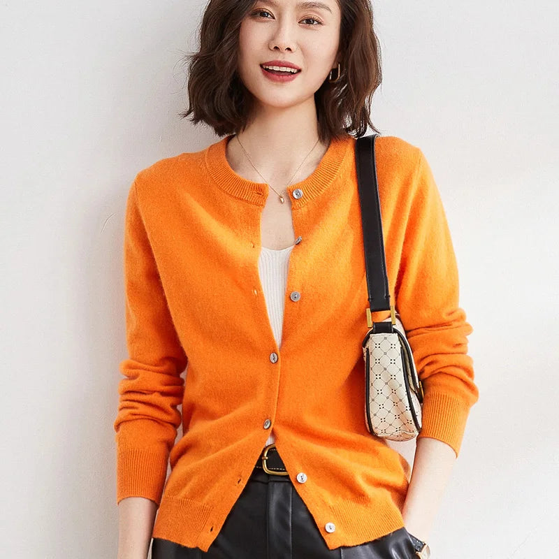 Cashmere Cardigan Sweater, Lyria Button-Front Knit for Spring and Fall