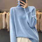 Wool Turtleneck Sweater For Women, Verda Soft Warm Knit Pullover