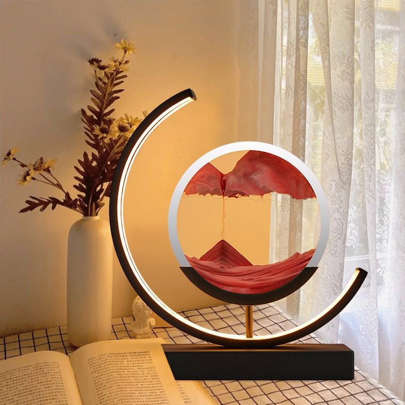 Sand Art Ambient Lamp, TerraGlow Light Sculpture For Calm Rooms