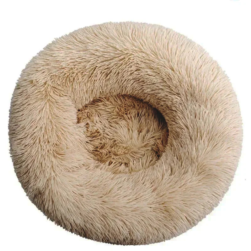 CozySphere Plush Round Pet Bed, Non-Slip Washable Base for Cats and Dogs
