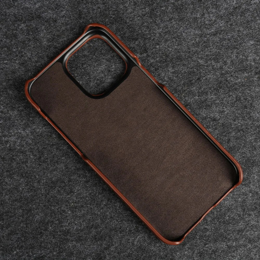 Capa para iPhone em Pele de Vaca Genuína, Feita à Mão, 5 Cores