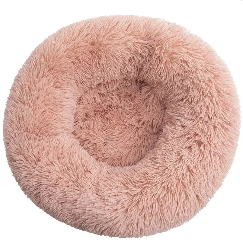 CozySphere Plush Round Pet Bed, Non-Slip Washable Base for Cats and Dogs