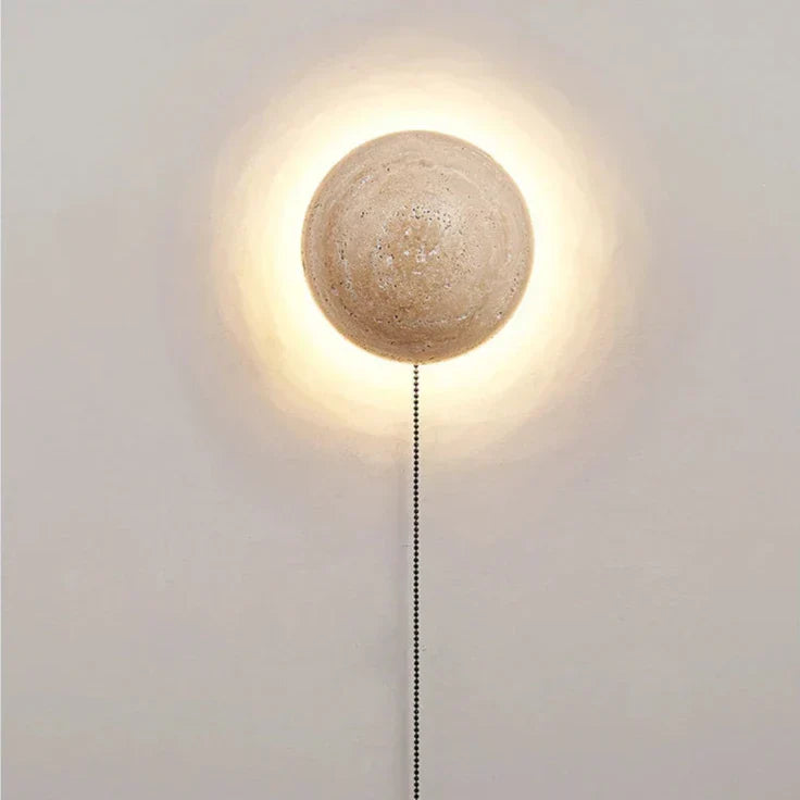 Asterra Travertine Wall Light, Cream Finish, Nordic Minimalist Style