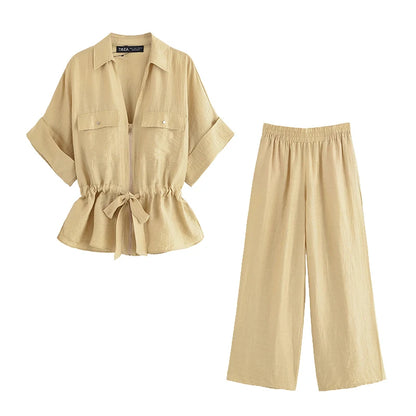 Ensemble Cozy Éclat I Duo Chemise Zippée & Pantalon Fluide