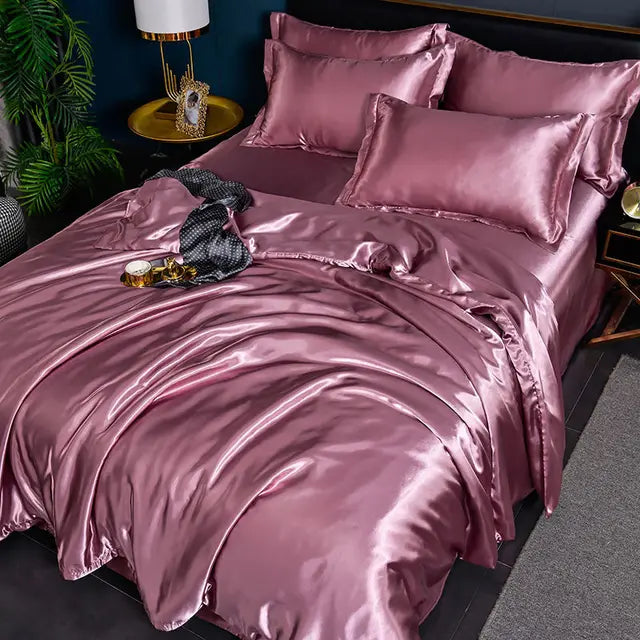 Velouria Silky Satin Duvet Cover, 17 Colours, 5 Sizes Plus Pillowcases