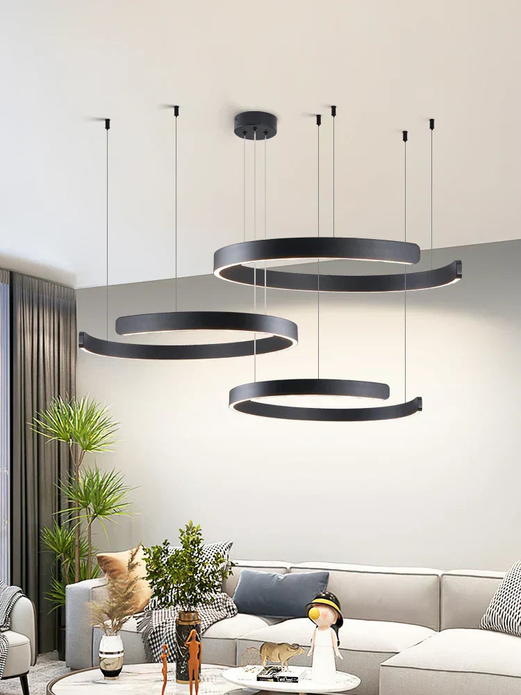 AerisGlow Rund LED Taklampa, Dimbart Multi-Ring Design