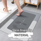 Tapis de sol antidérapant à séchage rapide pour salle de bain, avec dessous à forte adhérence